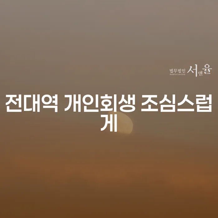전대역 개인회생 조심스럽게